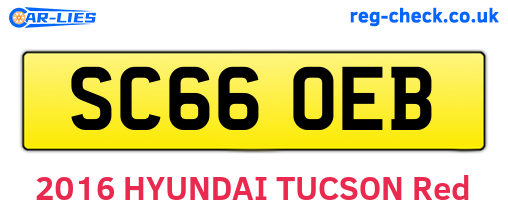 SC66OEB are the vehicle registration plates.