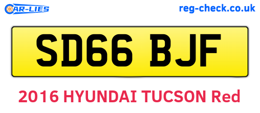 SD66BJF are the vehicle registration plates.