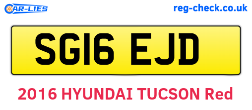 SG16EJD are the vehicle registration plates.