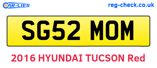 SG52MOM are the vehicle registration plates.