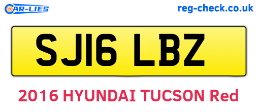 SJ16LBZ are the vehicle registration plates.