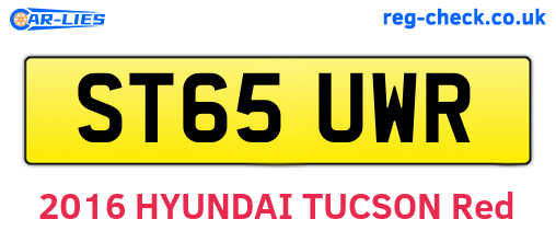 ST65UWR are the vehicle registration plates.