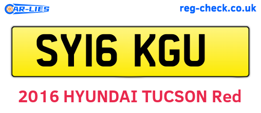 SY16KGU are the vehicle registration plates.