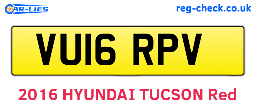 VU16RPV are the vehicle registration plates.