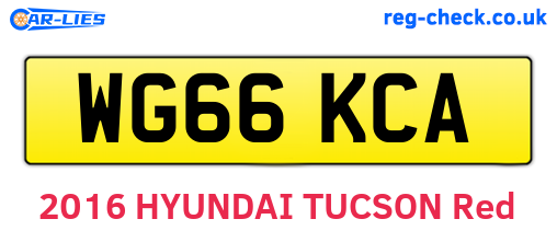 WG66KCA are the vehicle registration plates.