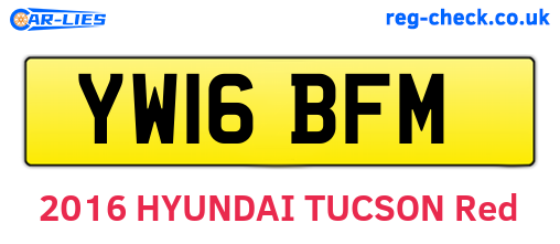 YW16BFM are the vehicle registration plates.
