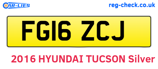 FG16ZCJ are the vehicle registration plates.