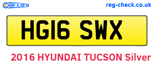 HG16SWX are the vehicle registration plates.