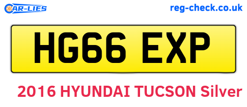 HG66EXP are the vehicle registration plates.