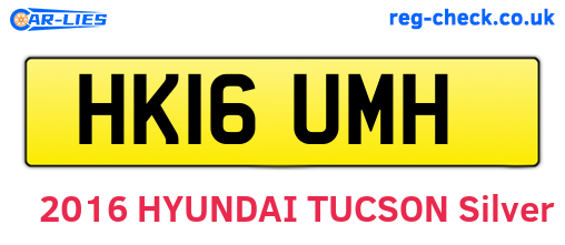 HK16UMH are the vehicle registration plates.