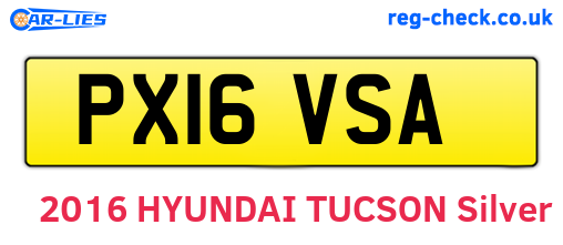 PX16VSA are the vehicle registration plates.