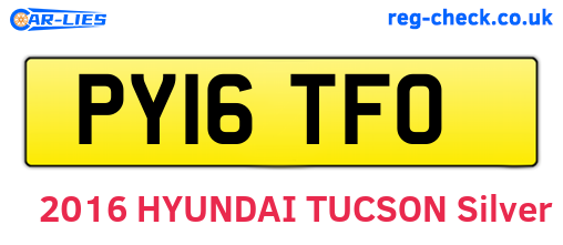 PY16TFO are the vehicle registration plates.