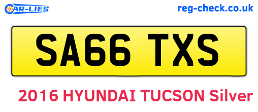 SA66TXS are the vehicle registration plates.