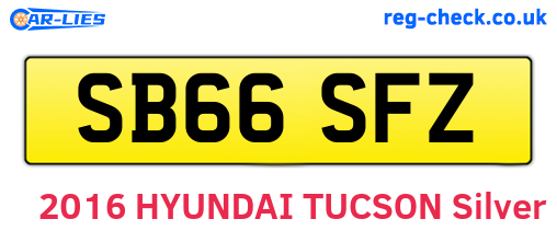 SB66SFZ are the vehicle registration plates.