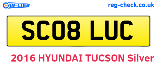 SC08LUC are the vehicle registration plates.