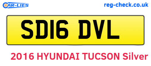 SD16DVL are the vehicle registration plates.