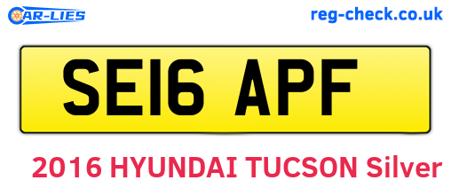 SE16APF are the vehicle registration plates.