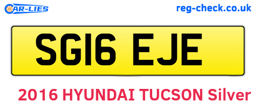 SG16EJE are the vehicle registration plates.