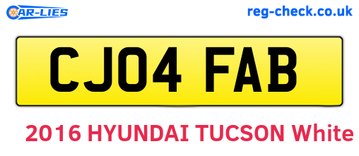 CJ04FAB are the vehicle registration plates.