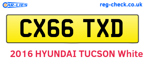 CX66TXD are the vehicle registration plates.