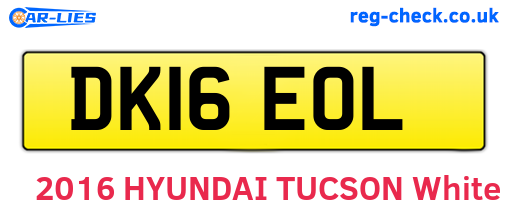 DK16EOL are the vehicle registration plates.