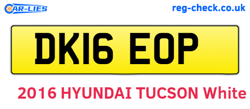 DK16EOP are the vehicle registration plates.