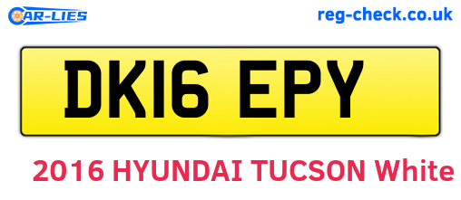 DK16EPY are the vehicle registration plates.
