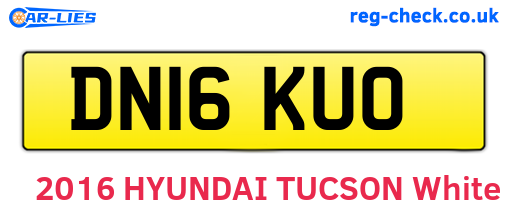 DN16KUO are the vehicle registration plates.