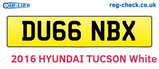 DU66NBX are the vehicle registration plates.
