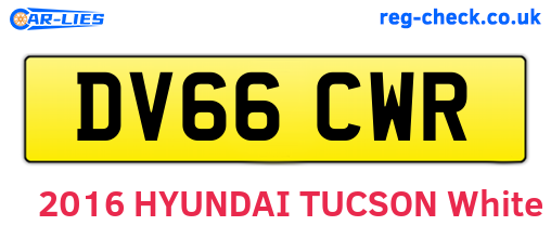 DV66CWR are the vehicle registration plates.