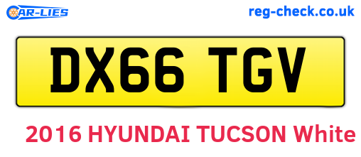 DX66TGV are the vehicle registration plates.