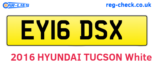 EY16DSX are the vehicle registration plates.