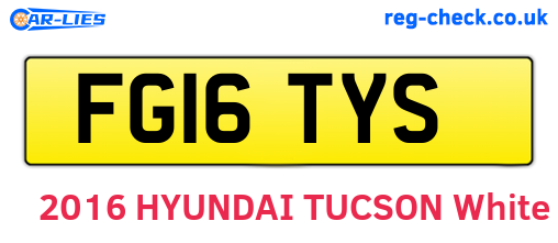 FG16TYS are the vehicle registration plates.