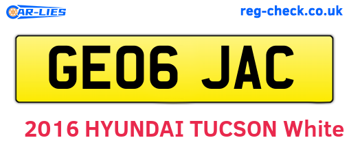 GE06JAC are the vehicle registration plates.
