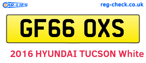 GF66OXS are the vehicle registration plates.