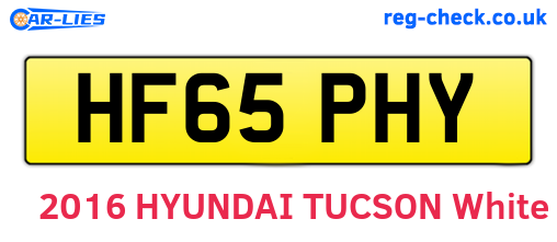 HF65PHY are the vehicle registration plates.