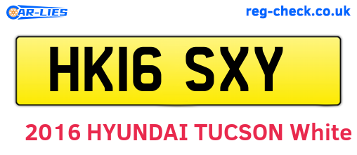 HK16SXY are the vehicle registration plates.