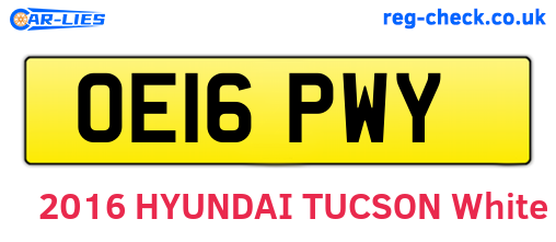 OE16PWY are the vehicle registration plates.