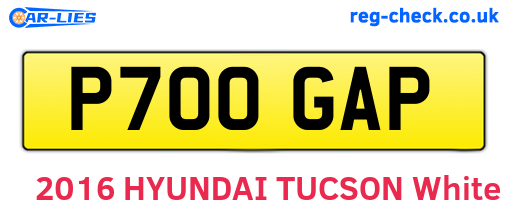 P700GAP are the vehicle registration plates.