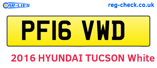 PF16VWD are the vehicle registration plates.