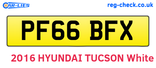 PF66BFX are the vehicle registration plates.