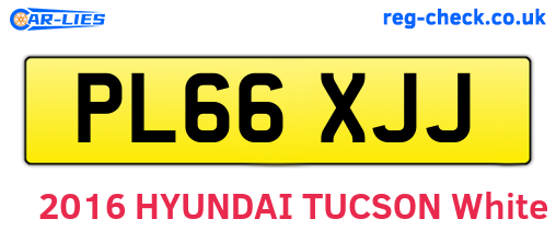 PL66XJJ are the vehicle registration plates.