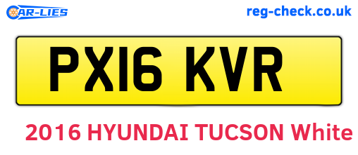 PX16KVR are the vehicle registration plates.