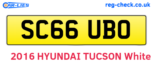 SC66UBO are the vehicle registration plates.