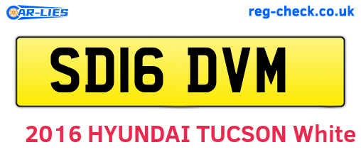 SD16DVM are the vehicle registration plates.
