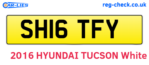 SH16TFY are the vehicle registration plates.