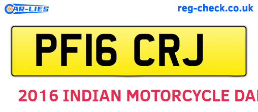PF16CRJ are the vehicle registration plates.