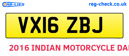 VX16ZBJ are the vehicle registration plates.
