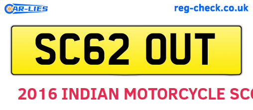 SC62OUT are the vehicle registration plates.