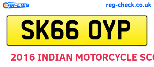 SK66OYP are the vehicle registration plates.